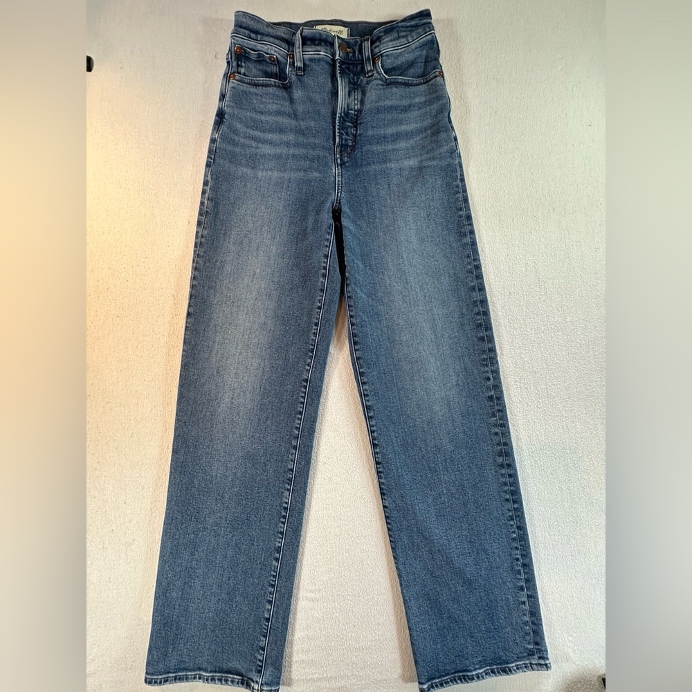 Madewell Perfect Vintage Wide-Leg Jeans Size 25 Tall High Rise Lavaca Wash Denim
